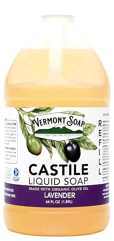 VERMONT SOAP Sabonete líquido de Castela com lavanda, 1,89 L