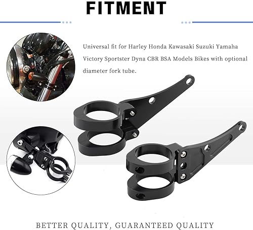 Miniatura 5 de Soporte para faros delanteros de motocicleta CNC de 1.614-1.772 in, soporte de montaje para faros delanteros de horquilla para Cafe Racer Sportster