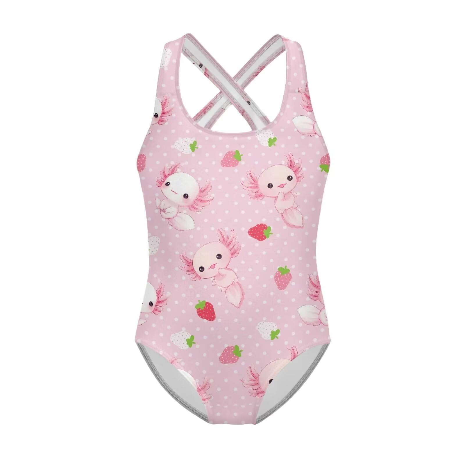 Girls One Piece Bathing Suit,Slim-Fit Ruffle Strap Swimsuit with Adjustable Strap Quick Dry Summer Beach Swim Suit