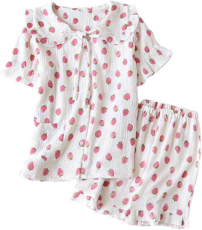 MBVBN Kawaii Pajamas Set for Women Pajamas Set Strawberry Pajamas