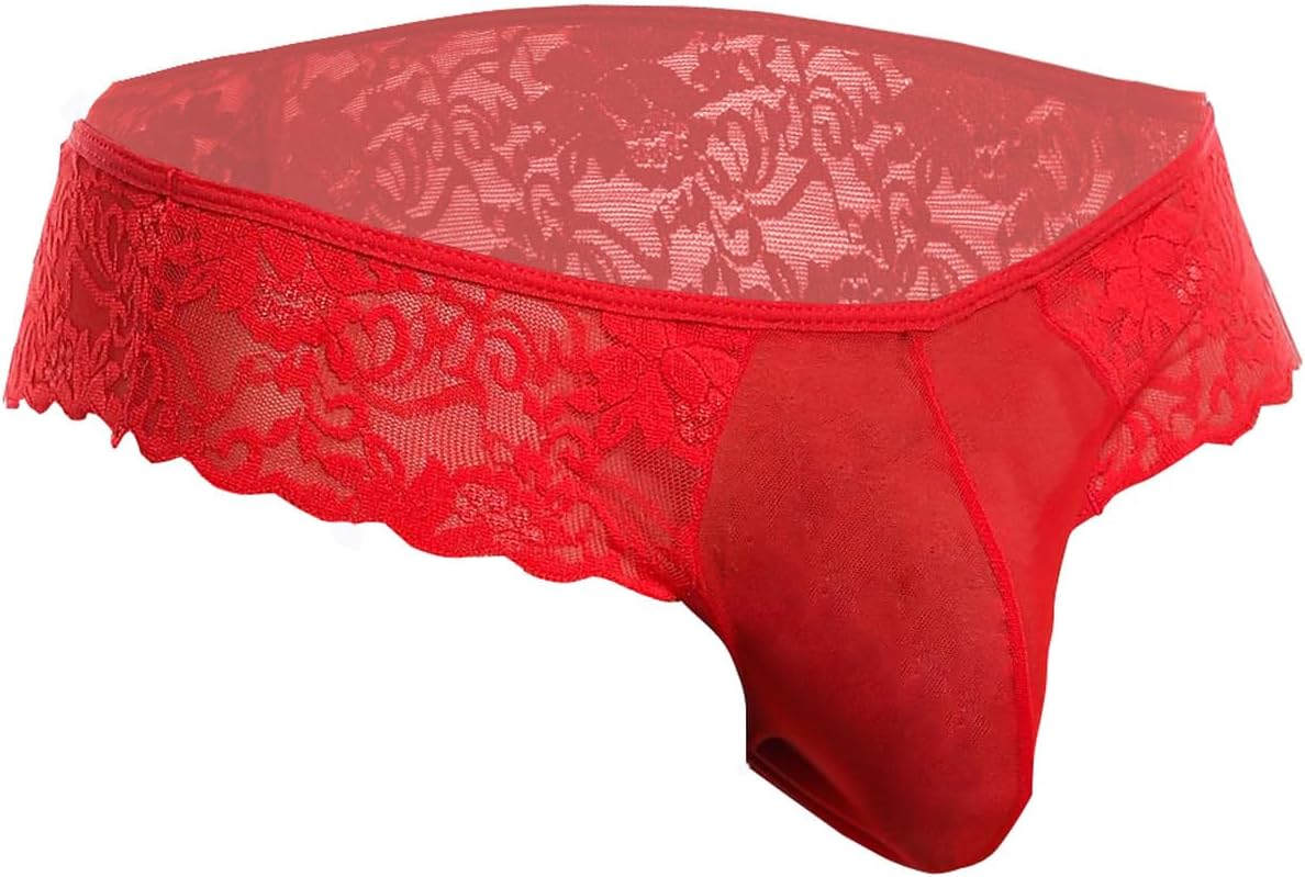 Men’s Lace Thong Underwear | Sexy Low Waist Pouch Bikini Innerwear for Men (ML-07381)