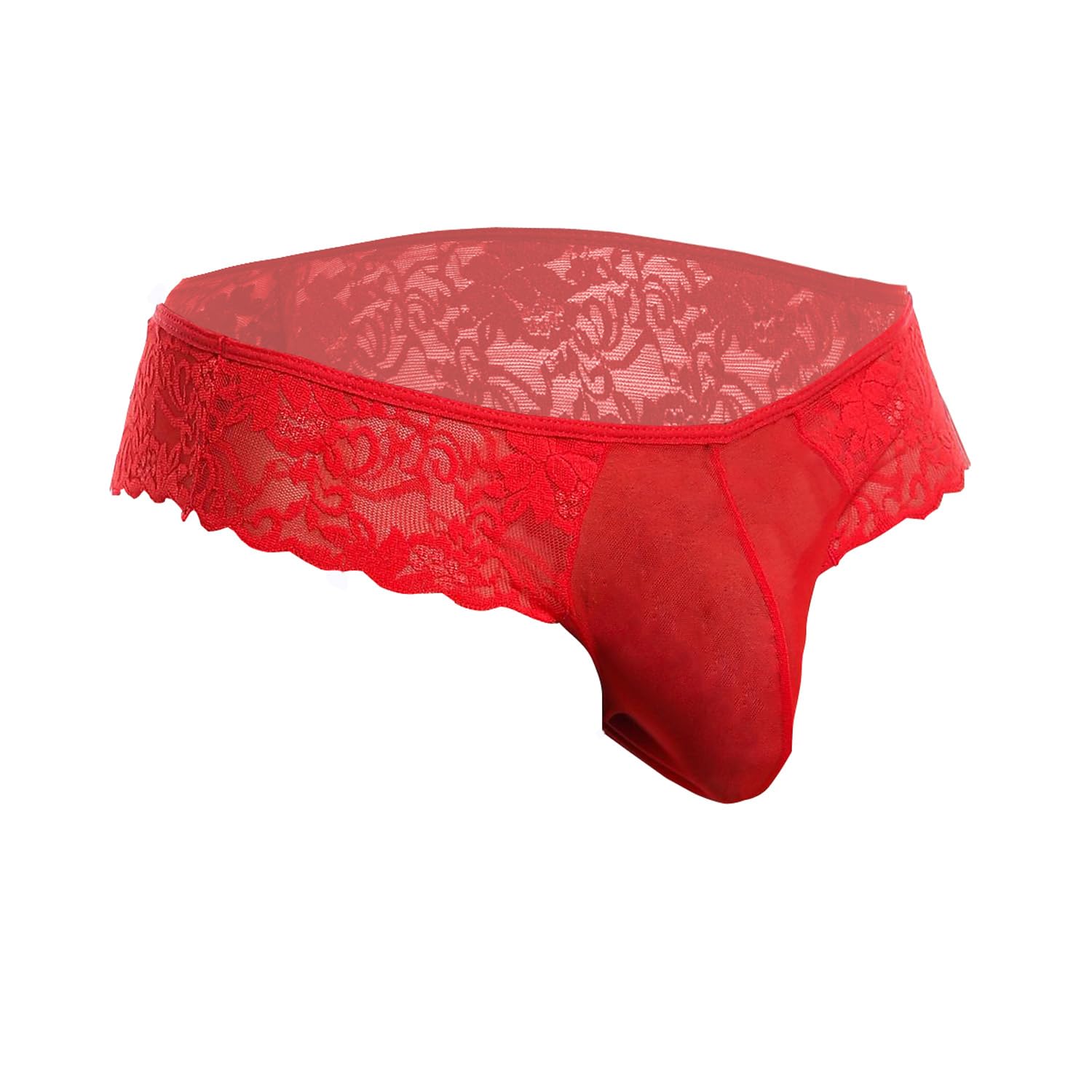 Men's Bikini Briefs Underwear I Solid Lace, Half Coverage