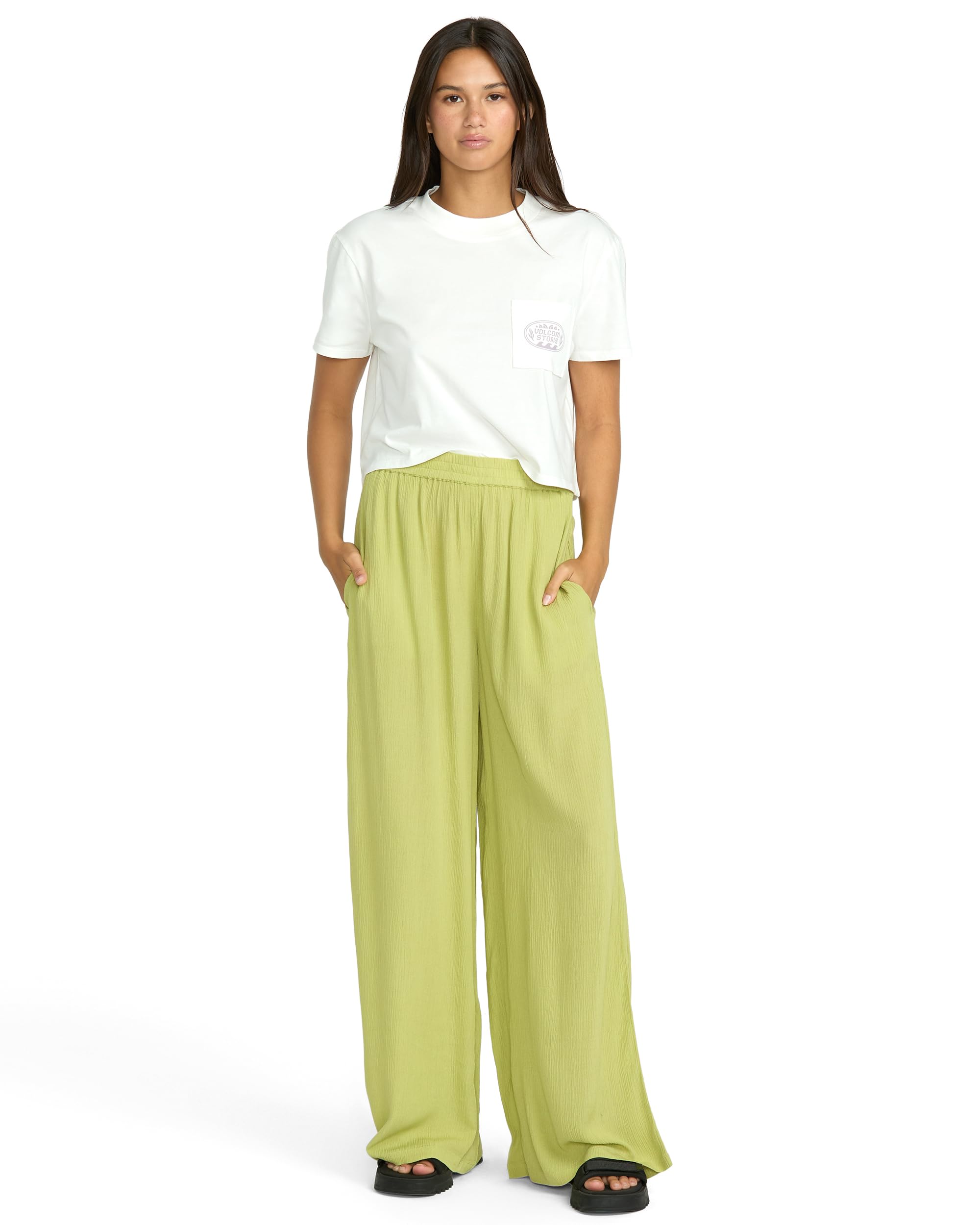Volcom Womens Stoneshine Junki Wide Leg Beach Pant