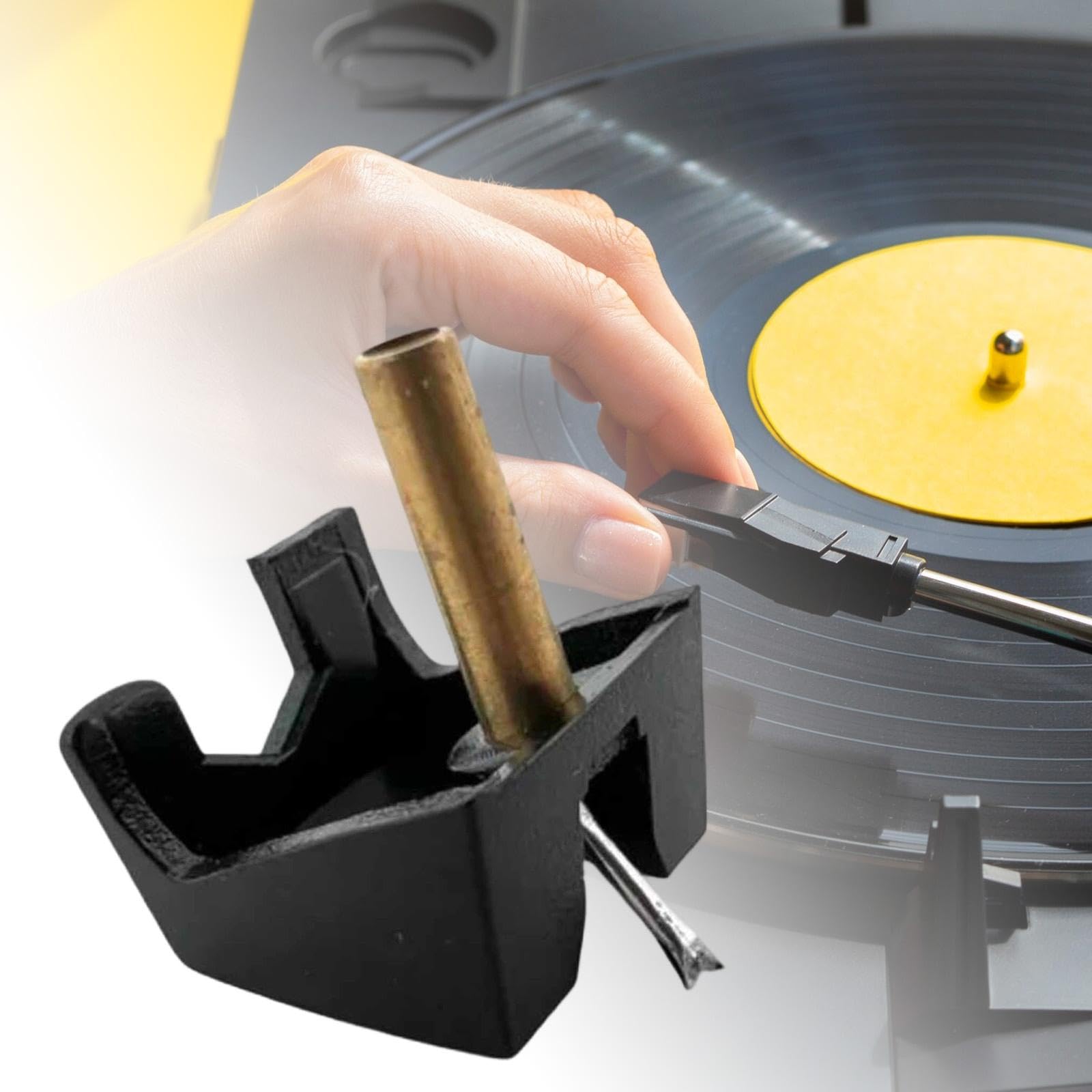 Ricambio per Giradischi, Accessori per Giradischi, Vinile Metallico per Ascoltare Musica, Camera da Letto, Nero