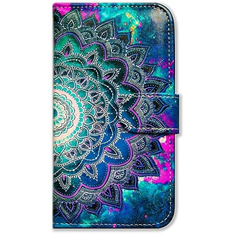 Beaucov Case for Motorola Edge Plus 2022/ Motorola Edge Plus 5G UW, Mandala Flower Space Leather Flip Phone Case Wallet Cover with Card Slot Holder Kickstand for Motorola Moto Edge+ 2022/Edge+ 5G UW Cover