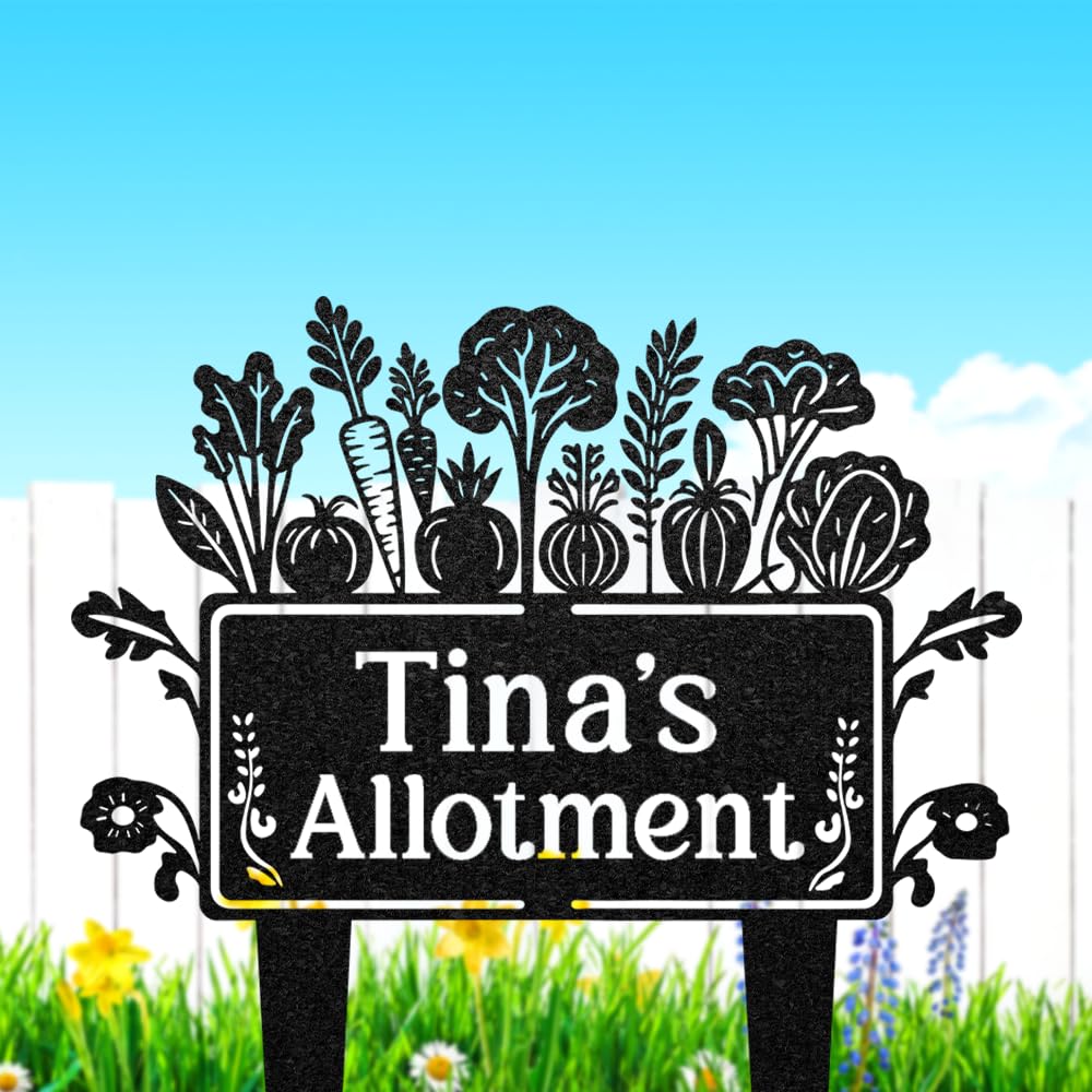 Personalised Vegetable Garden Plaque, Allotment Sign Stake, Planter Signs, Garden Plot Vegetable Patch Sign, Custom Name Plaque, Gardeners Gift, Plot Marker, Welcome Signs