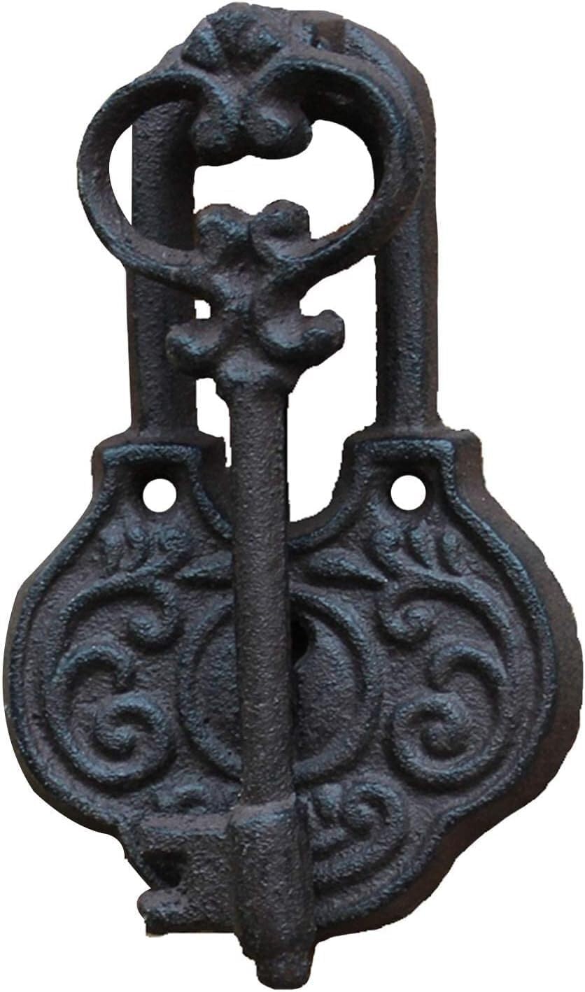 Door Knocker, Door Knocker Handwork Solid Cast Iron Door Knockers, Small Decor Key Shaped Door Ring Classic Vintage Gate Pull Handle, for Wood Doors Yard Farmhouse