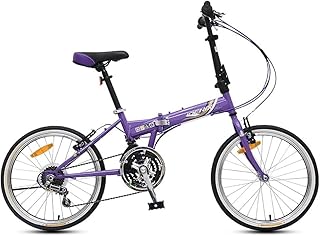 CHEFFS Foldable Bicycle,Carbon Steel Foldable Bicycle Small Unisex Folding Bicycle 7-Speed Variable Speed, Folding Bicycle City Commuter Variable Speed Bike
