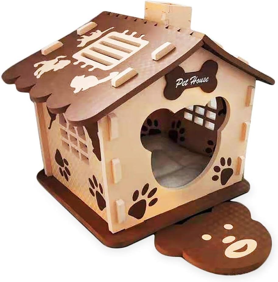 VBM Dog House – Dog Houses for Small and Medium Dogs – Safety Pet House for Kids and Pets – Indoors and Outdoors – Lovely Paw Design –…