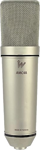 AMC48 Studio Condensador Micrófono Circuito, Salida XLR, Cardioide, Cálido y Articulado Sonido para Estudio, Grabación, Podcasting en Vivo-Streaming