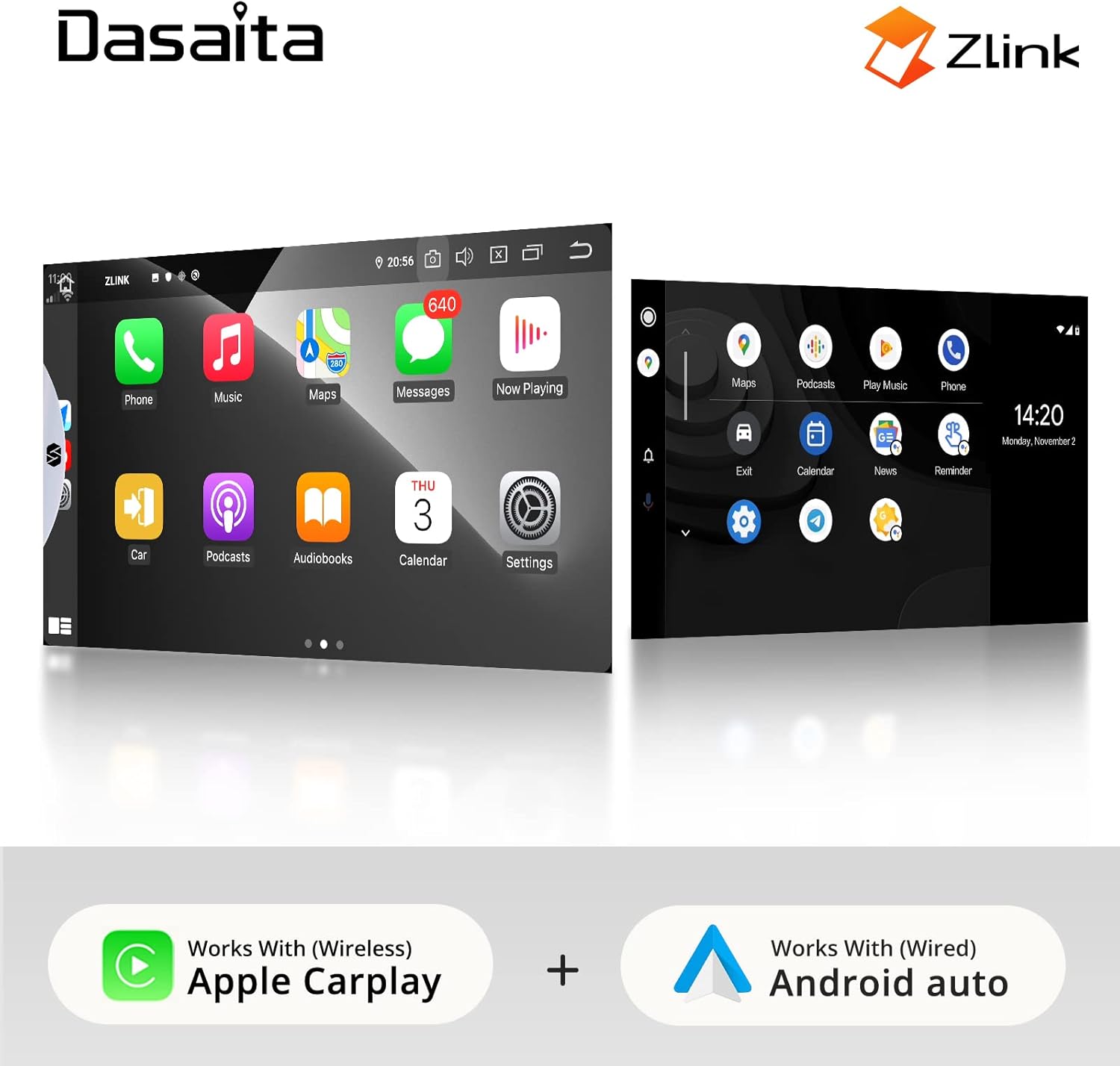 Best Promo Dasaita with Scout 11.6”Single Din Car Stereo Touch Screen Carplay Android Auto GPS Navigation 4G RAM 64G ROM 1920x1080 IPS