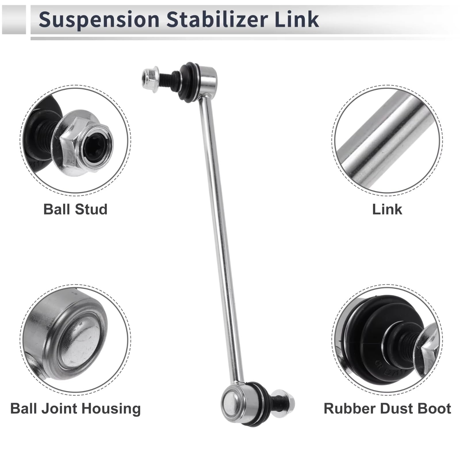 1 par de bieletas de Barra estabilizadora Delantera K750335 K750336 Compatible con Benz C300 2008-2014, C350 2008-2015 y E400 2015-2018