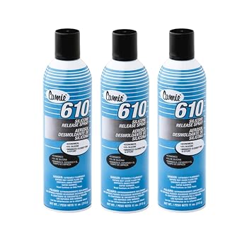Camie 610 Silicone Release Spray, 20 oz Aerosol Can, 11 oz. Pack of 3