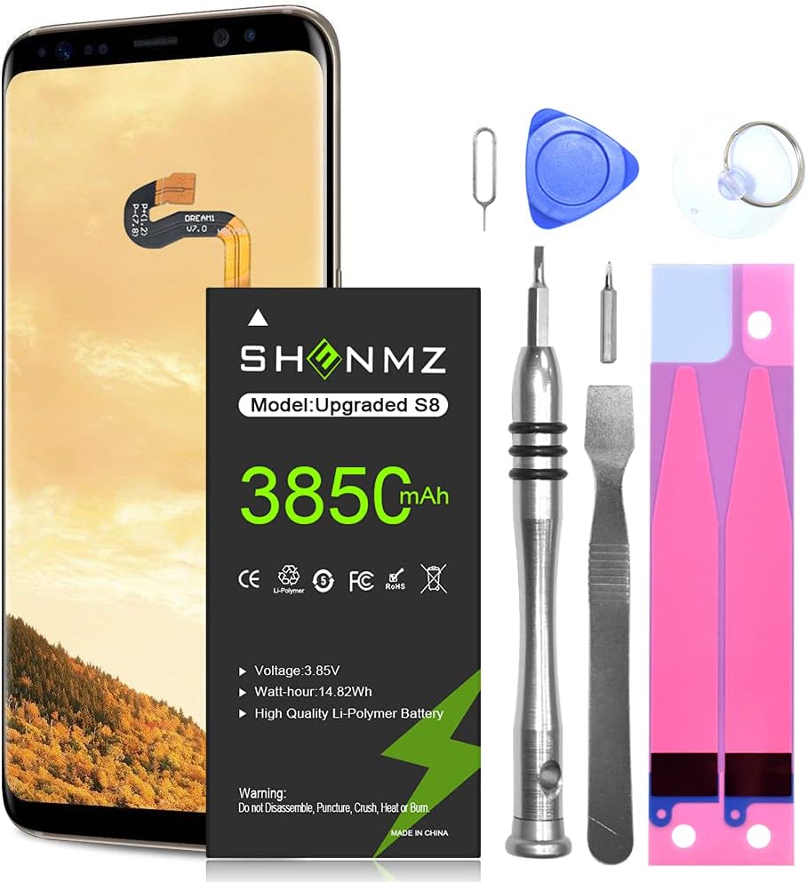 Galaxy S8 Battery,[Upgraded] 3850mAh Li-Polymer EB-BG950ABE Replacement Battery for Galaxy S8 SM-G950 G950V G950A G950T G950P G950R4 with Screwdriver Tool Kit [3 Years Warranty] : Cell Phones & Accessories