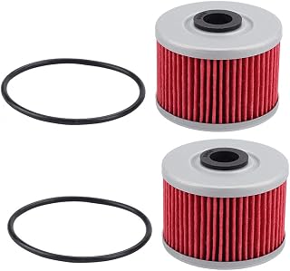 112 HF112 Oil Filter w Cover O-Rings Replacement for KLX110 KLX140 KX450F CRF250L CRF250M CBR250R CBR300R CB300F XR650L XR250 XR400R (Pack of 2)