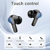 Vista 6 de Wireless Earbuds, Bluetooth Headphones 5.4 HiFi Stereo, Ear Buds with 4 ENC Noise Cancelling Mics, 48H Bluetooth Earbuds with Dual LED Display, IP7