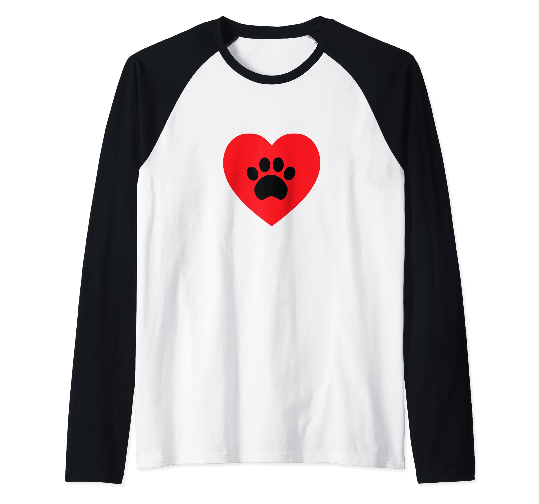 Paw Print Heart Raglan Baseball Tee