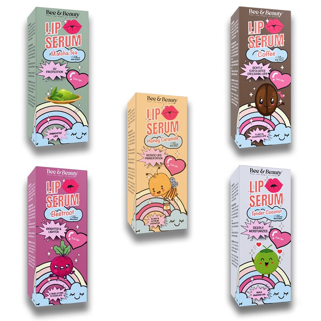 Bee & Beauty Moisturizing Lip Serum Roll On Combo - 5ml Each | With Natural Flavours | Nourishes, Hydrates and Gently Exfoliates | For Men and Women | Natural Pink Lip Roll On For Daily Lip Care-image-12