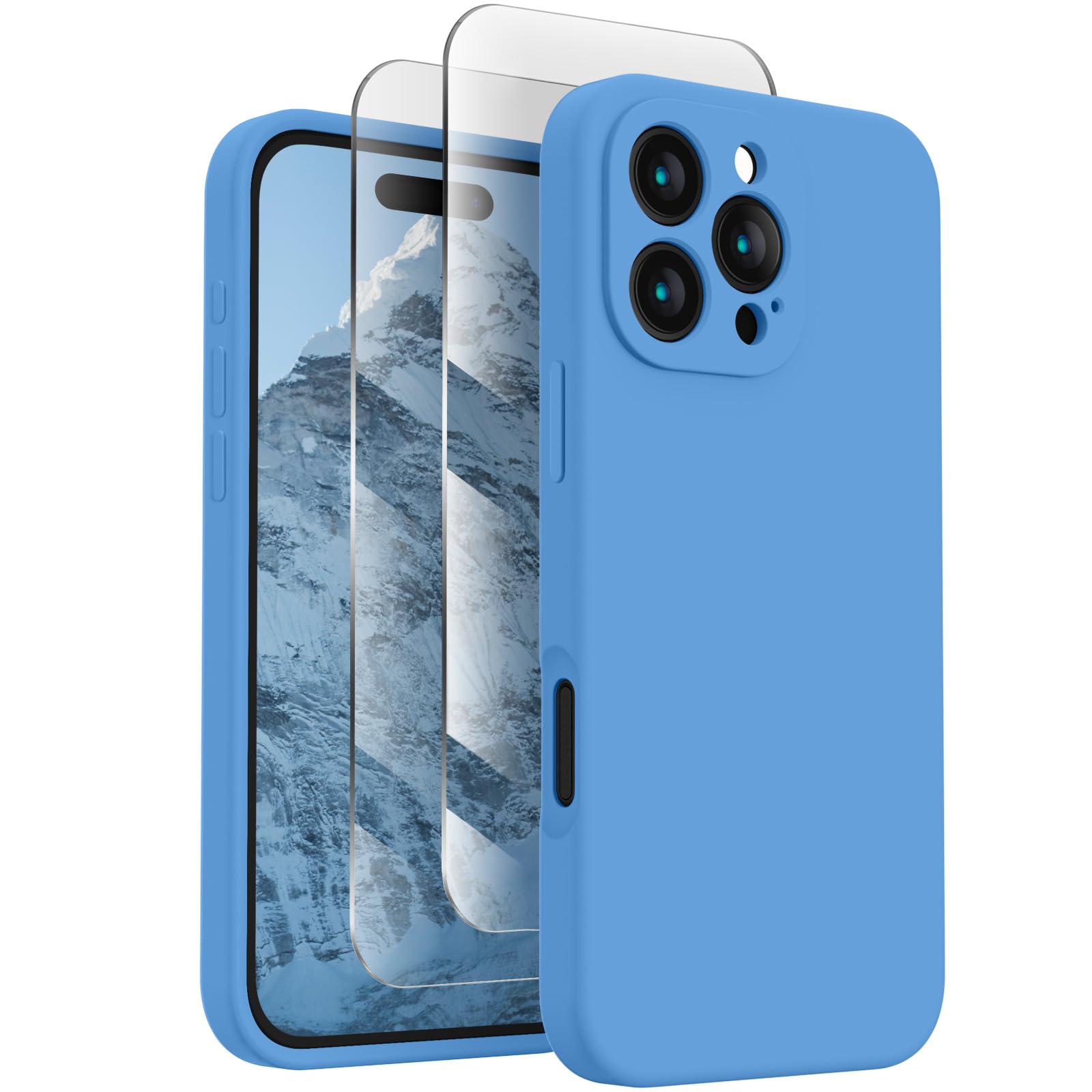 Photo 1 of FireNova Designed for iPhone 16 Pro Case, Silicone Upgraded [Camera Protection] Phone Case, Soft Anti-Scratch Microfiber Lining Inside, 2024, Blue