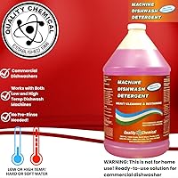 Vista 2 de Quality Chemical Detergente líquido alcalino para lavavajillas comercial, fórmula de grado industrial que disuelve manchas de alimentos, grasa