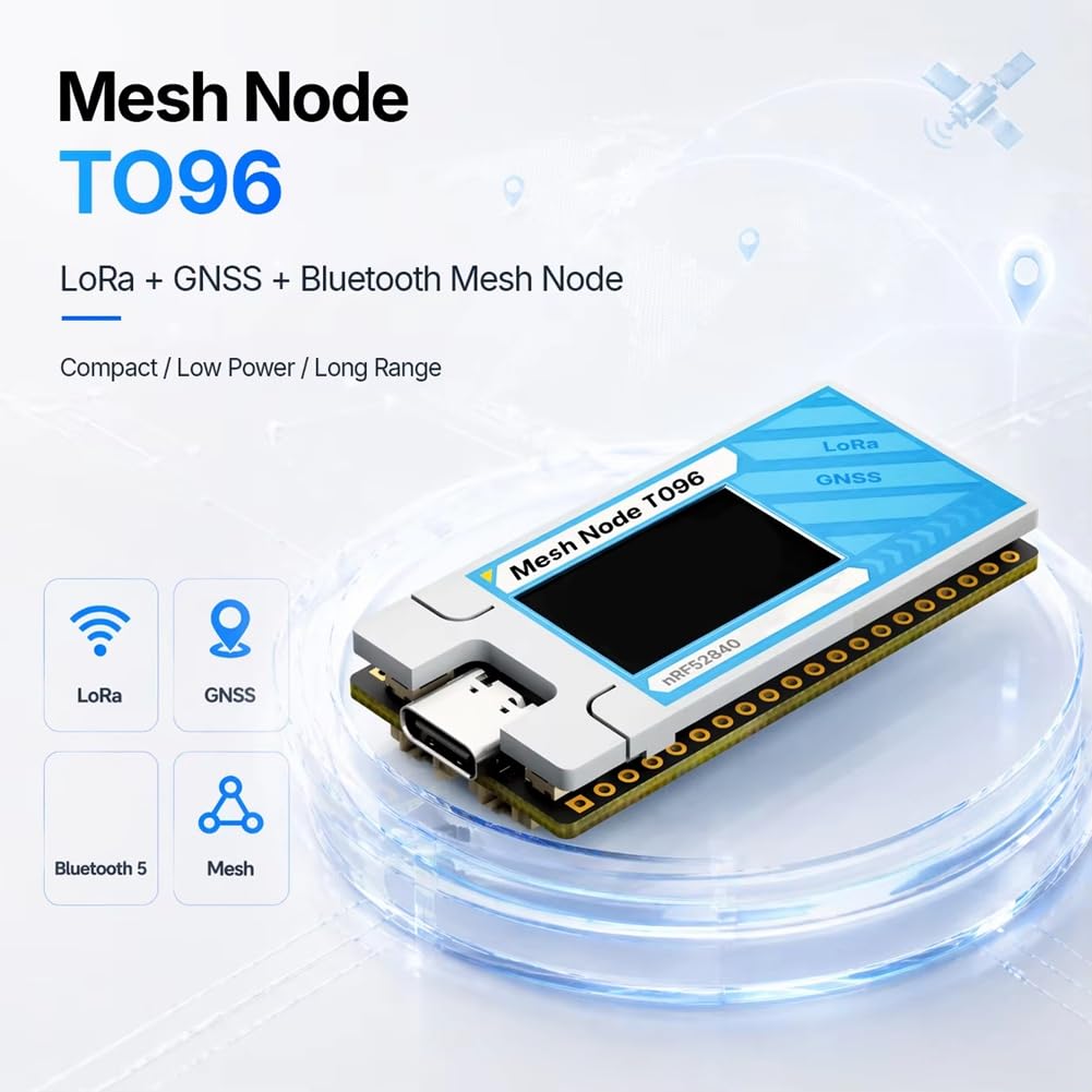 Heltec Mesh Node T096 863-928MHz Meshtastic NRF52840 Tracker Lora Node SX1262 Bluetooth