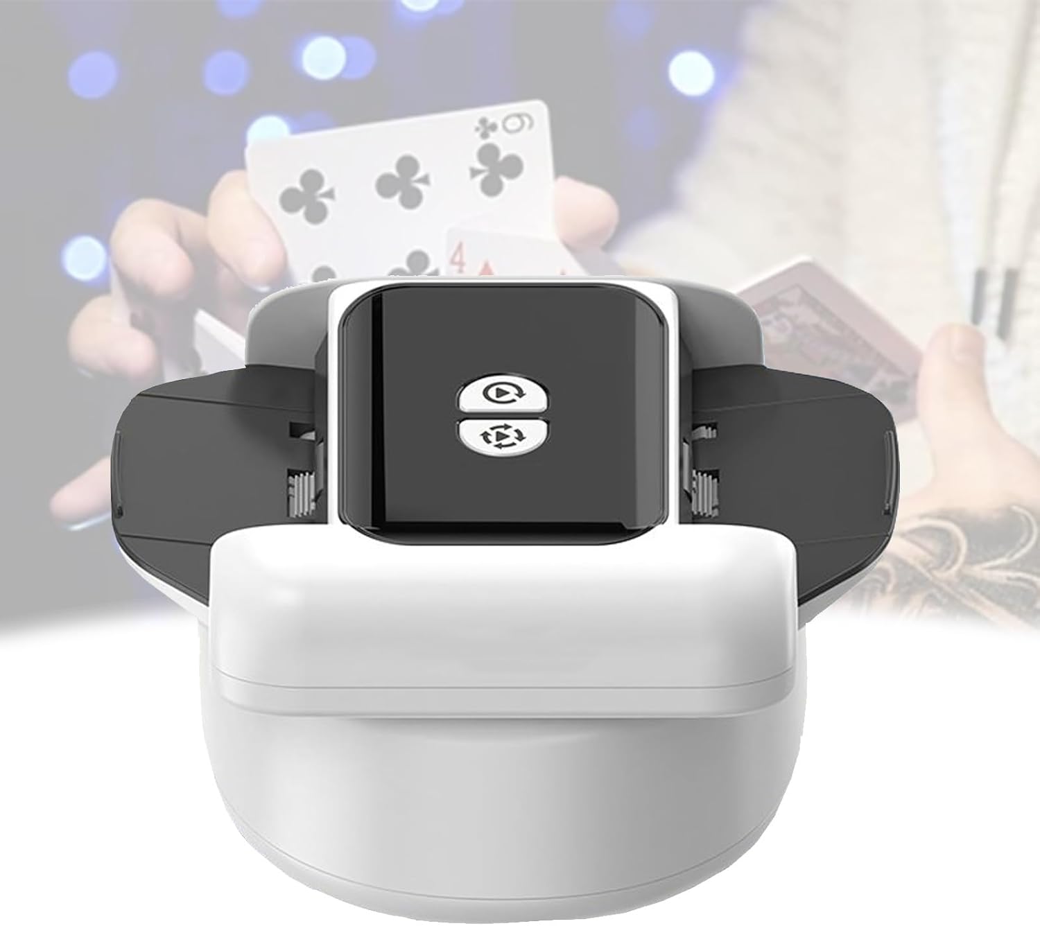 Card Shuffler Automatic, Rechargeable Machine Dual Mode, Low Noise Jam-Free Electric for 1–2 Decks Compatible with UNO, Skip-Bo, Poker, Blackjack, Phase 10, Texas