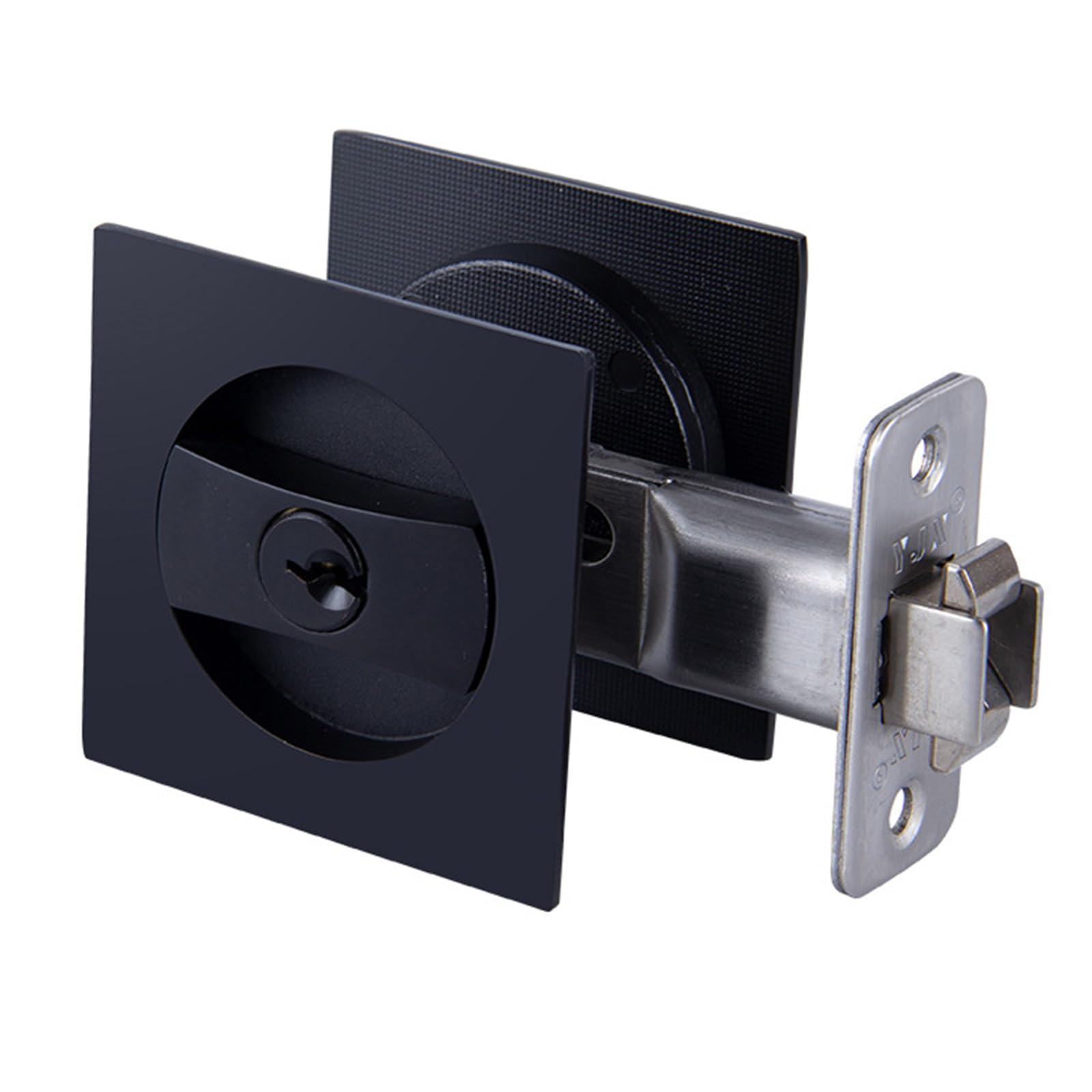 Door Hardware Privacy Locks Latches Pocket Door Hardware Modern Pocket Lockset Set for 30-50mm Thickness Adjustable Latches