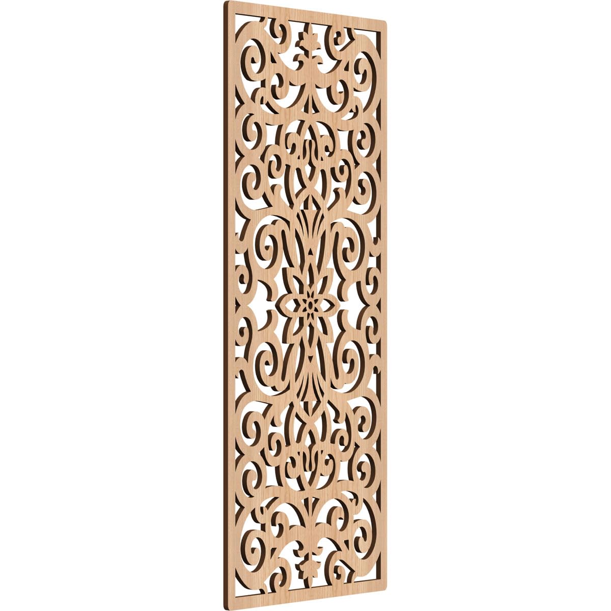 Buel Decorative Pierced Fretwork Wood Wall Panels, 13 3/8"W x 34 3/8"H x 1/4"T, Hickory