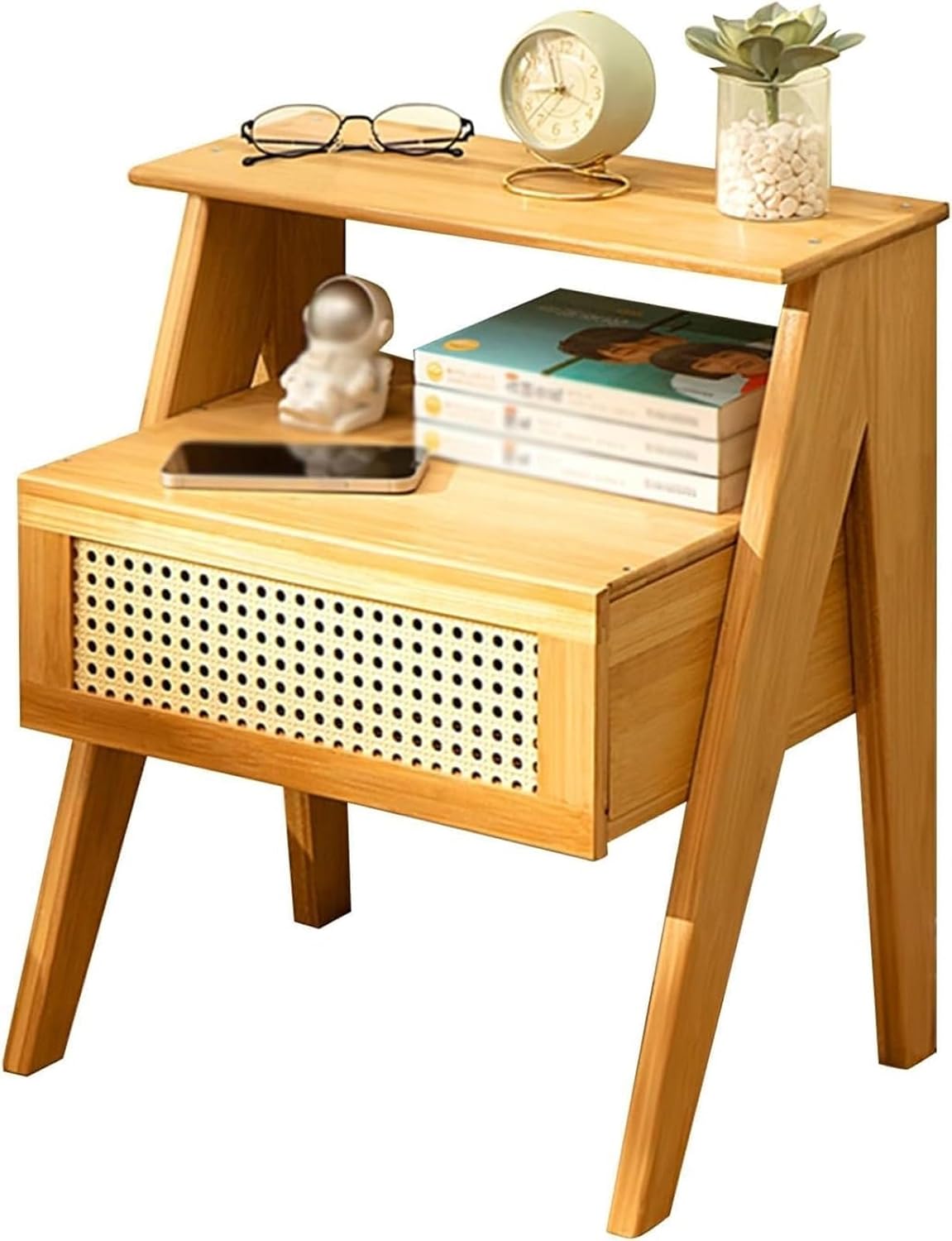 Aimery Office End Table Bedside Table, Square Wooden Side Table with Drawer, Stable Sofa Table for Bedroom, Lounge, B&B, Able Snack Table