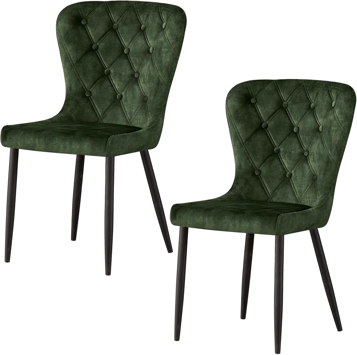 AINPECCA Velvet Dining Chairs Ergonomic Set of 2 Lounge Chair Kitchen