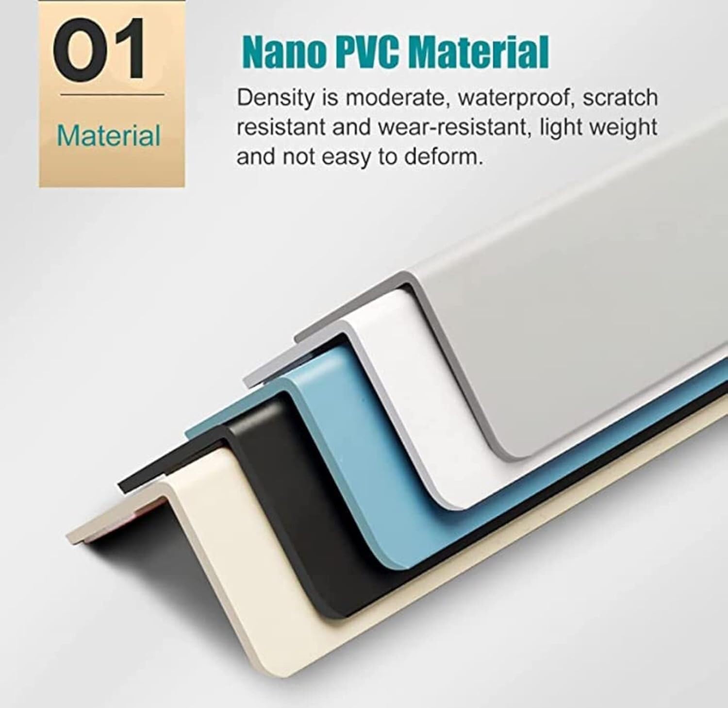 Protezione del bordo della parete con disposizione angolare, | Protezione angolare da parete in PVC, angolo di 90 gradi for protezione e decorazione della parete(Gray,2.2m)