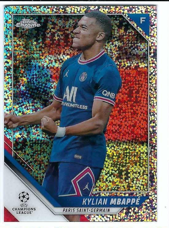 KYLIAN MBAPPE 2021-22 Topps Chrome UEFA Champions League Soccer #1 SPECKLE REFRACTOR PARALLEL Card Real Madrid France