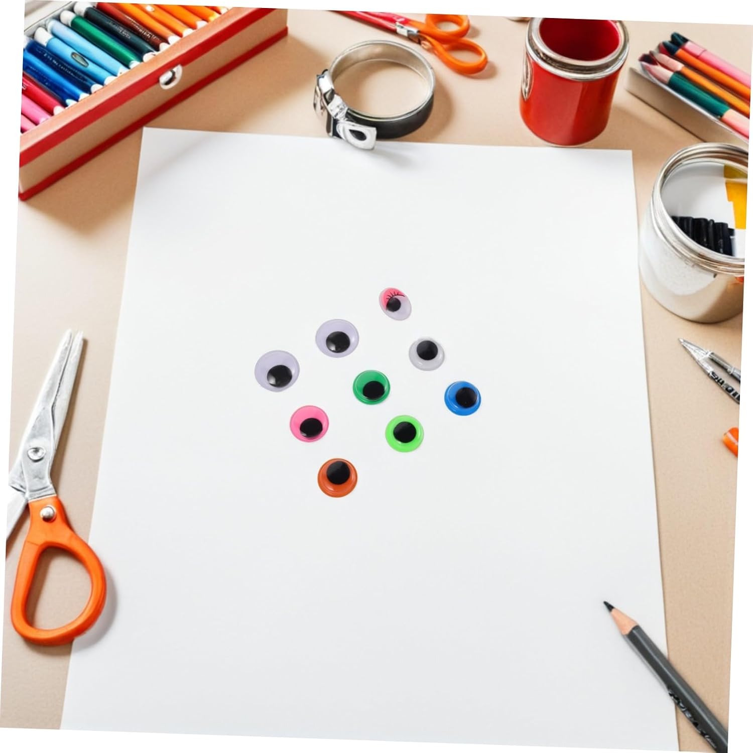 PRETYZOOM 1680 Pcs Self Adhesive Movable Googly Eyes for DIY Crafts Multi-hued Eyes with Vibrant Realistic Wiggle Sticker Eyeballs for Handmade Doll Projects and Creative Decorations