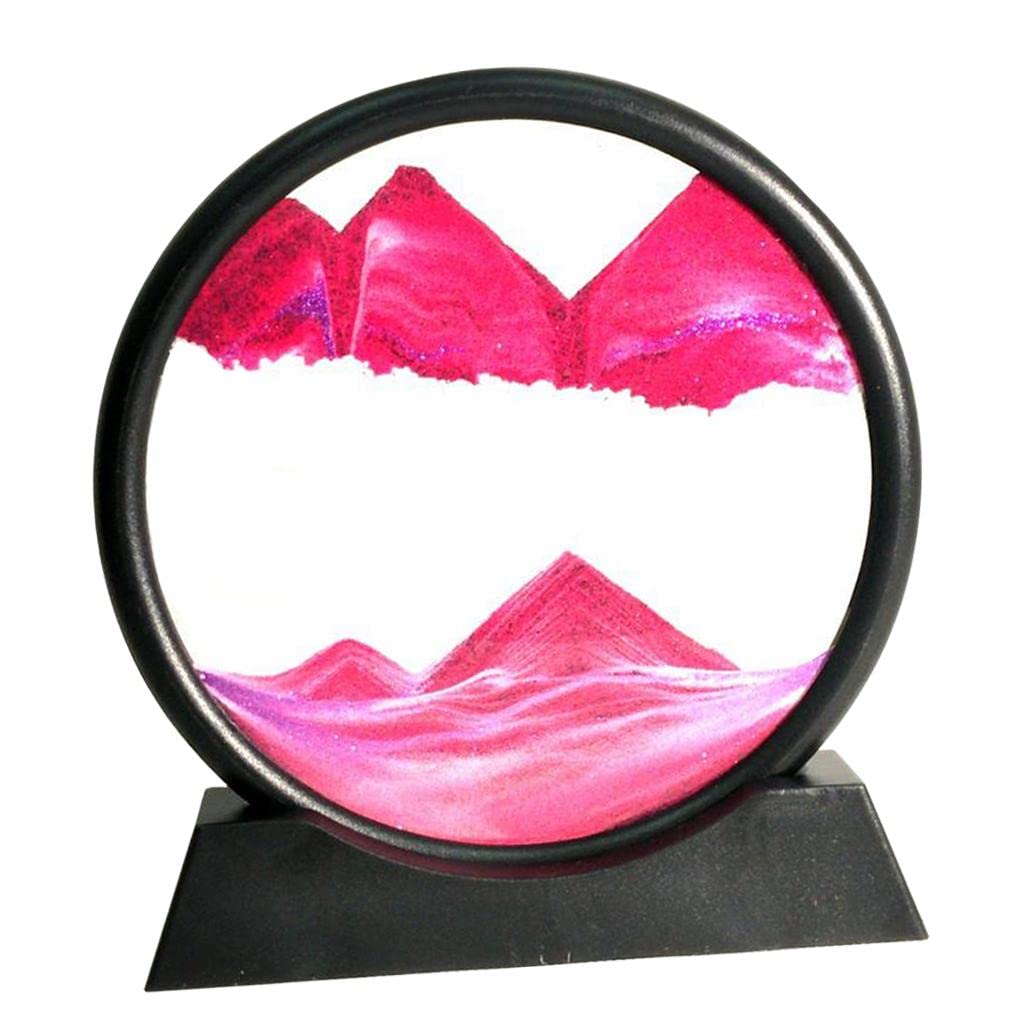 Paowsietiviity Moving Sands Art Picture 3D Dynamic Deep Sea Sand-scape 30,5 cm Rose Red, 30,5 cm