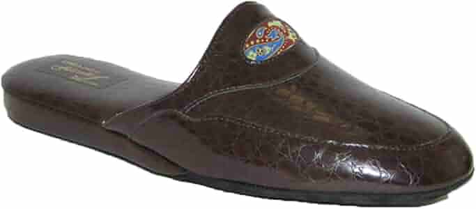 Ciabatte Da Camera Uomo In Pelle Sintetica Marrone - Comode, Morbide, Suola In Gomma - Foto 4