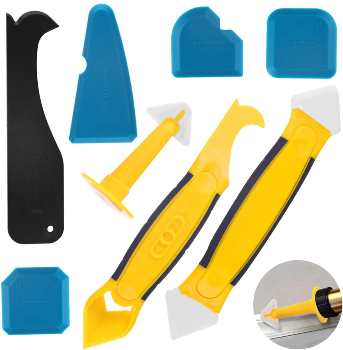 Silicone Remover & Silicone Jointing Tool, Multifunctional 8 in 1 Professional Silicone Tool Scraper Set for Kitchen Bathroom Floor