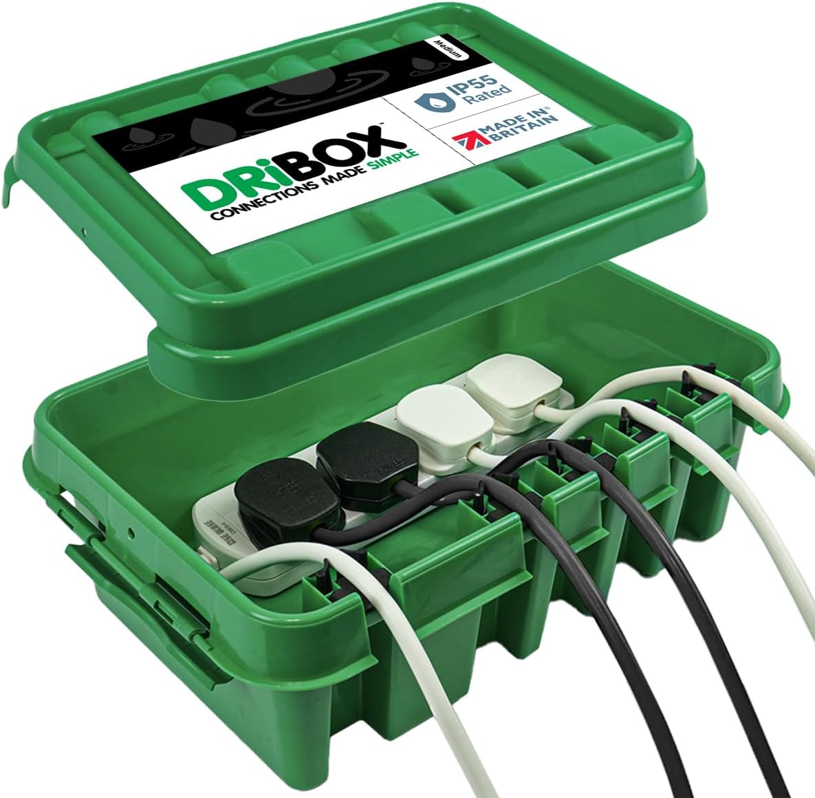 DRiBOX FL-1859-285G IP55 Weatherproof Box, Green, Medium
