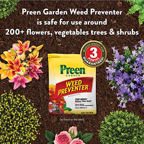 Preen 2464107 24-63798 Weed Preventer, 13 Lb. Covers 2,080 Sq. Ft, Yellow #TOP3