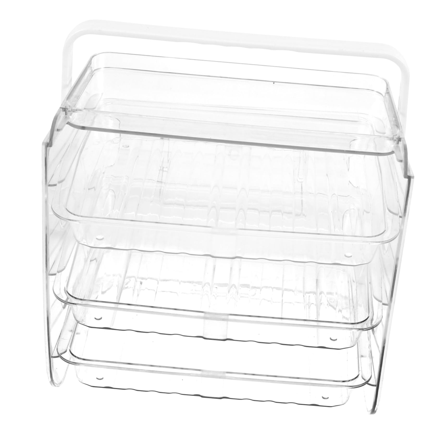 TOPBATHY Estante 3 Niveles Rejilla para Alimentos Frescos Plato Preparación Almacenamiento Bandejas Frutas Ahorra Espacio