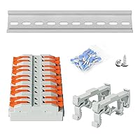Vista 23 de 8 piezas de bloques de terminales TBD, 600V 10A 0.5-1.5mm², bloques de terminales de tornillo montados en riel DIN desmontables y ensamblables
