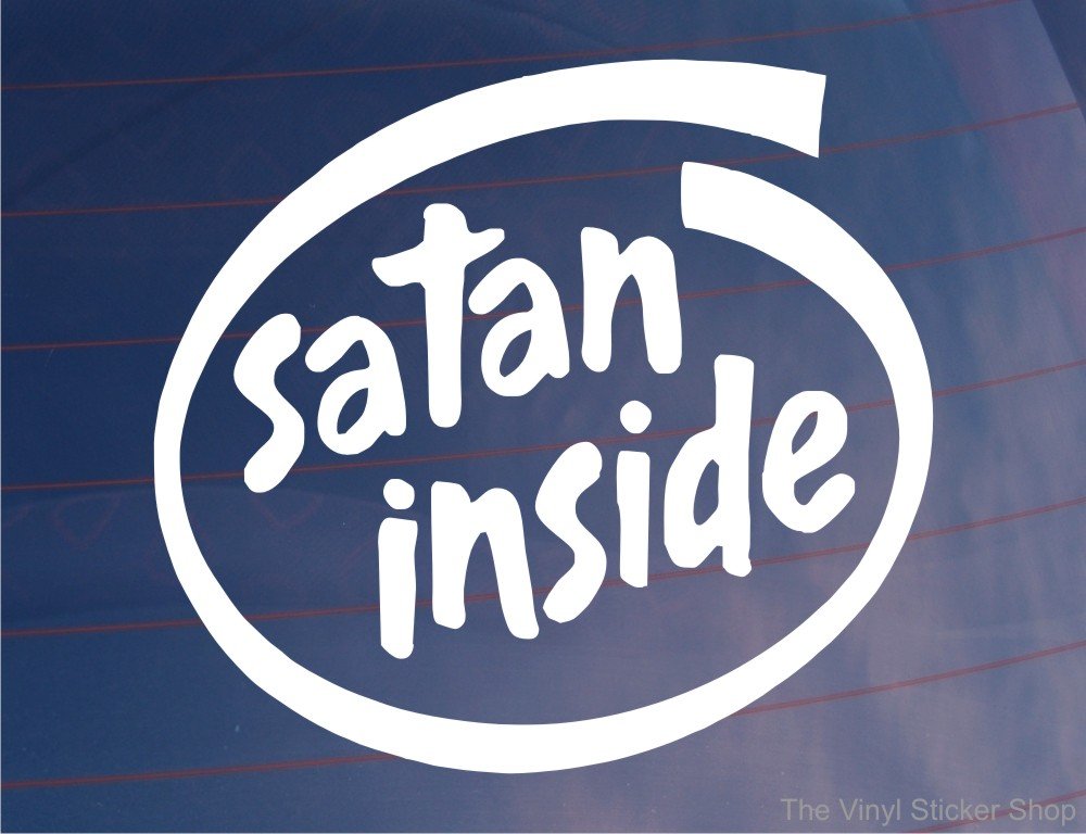 Decalarama Car Sticker Satan Inside Novelty Funny Van Window Bumper Boot Door Vinyl Decal