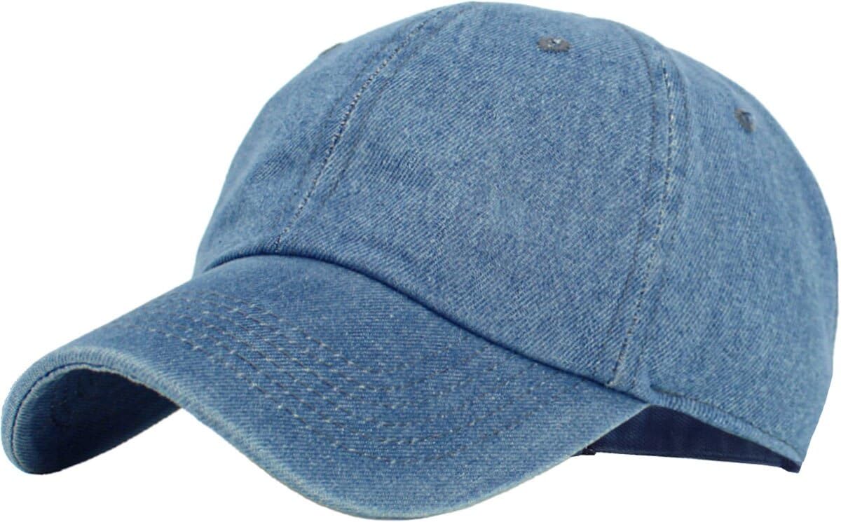 KB-LOW MDM Classic Cotton Dad Hat Adjustable Plain Cap. Polo Style Low Profile (Unstructured) (Classic) Medium Denim Adjustable