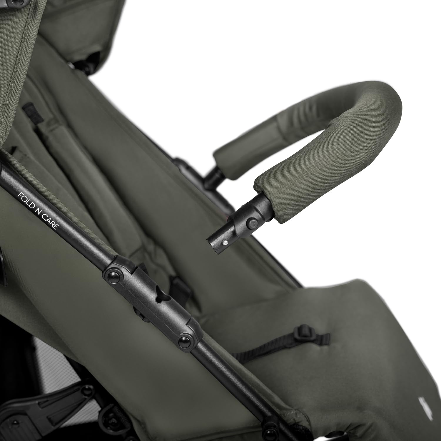 Hauck Fold N Care Olive Schirmbuggy für Kinder bis 22 kg mit Liegeposition & UV-Schutz 50+, XL Korb, EVA Räder