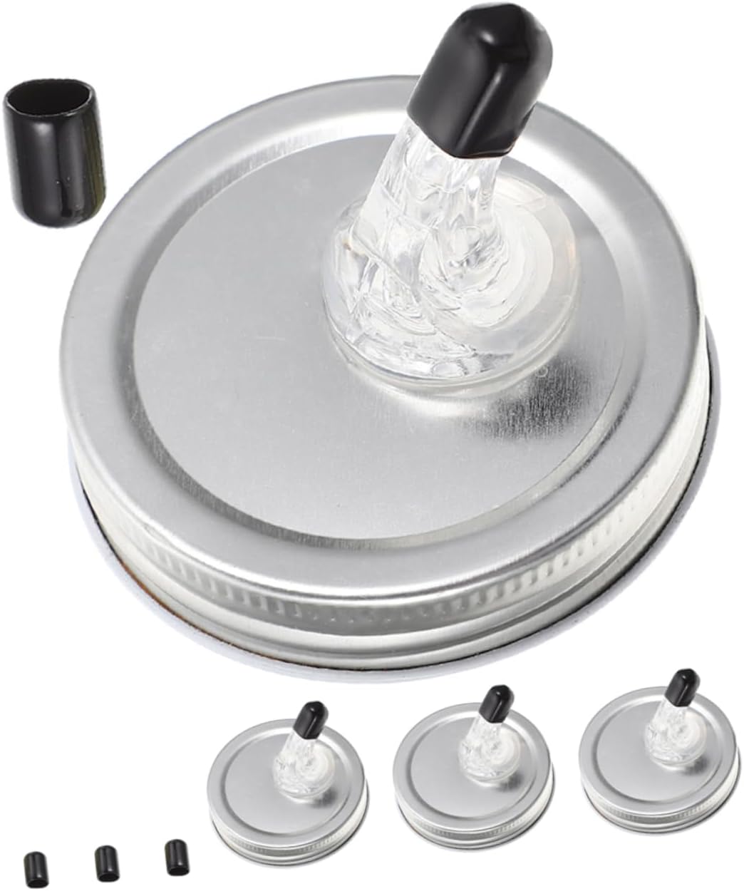4 Sets Liquor Pour Spout Lid Reusable Wine Spout Nozzle for Jar Oil Bottles Airtight Seal for Preserving Freshness for Parties Banquets and