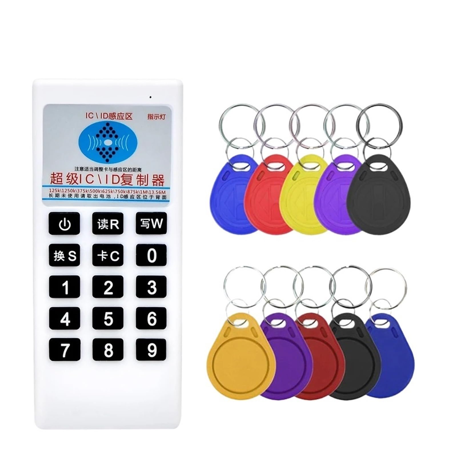 RFID 125Khz 13.56MHZ Copier Duplicator Cloner Handheld NFC IC Card Reader & Writer Access Control Card Tag Duplicator(5KeyT57 5KeyUID)