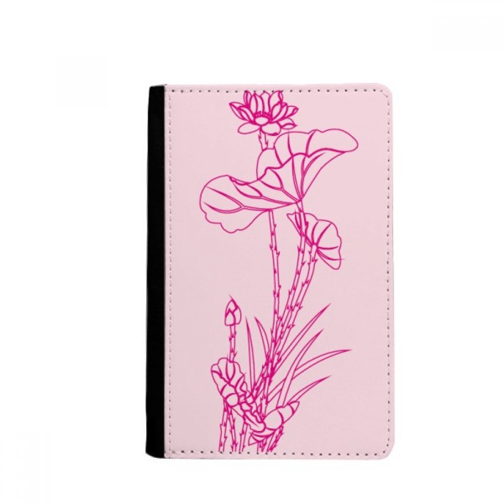 Lotus Leaf Lotus Flower Reed Flower Plant Passport Holder Notecase Burse Wallet Cover Card Purse