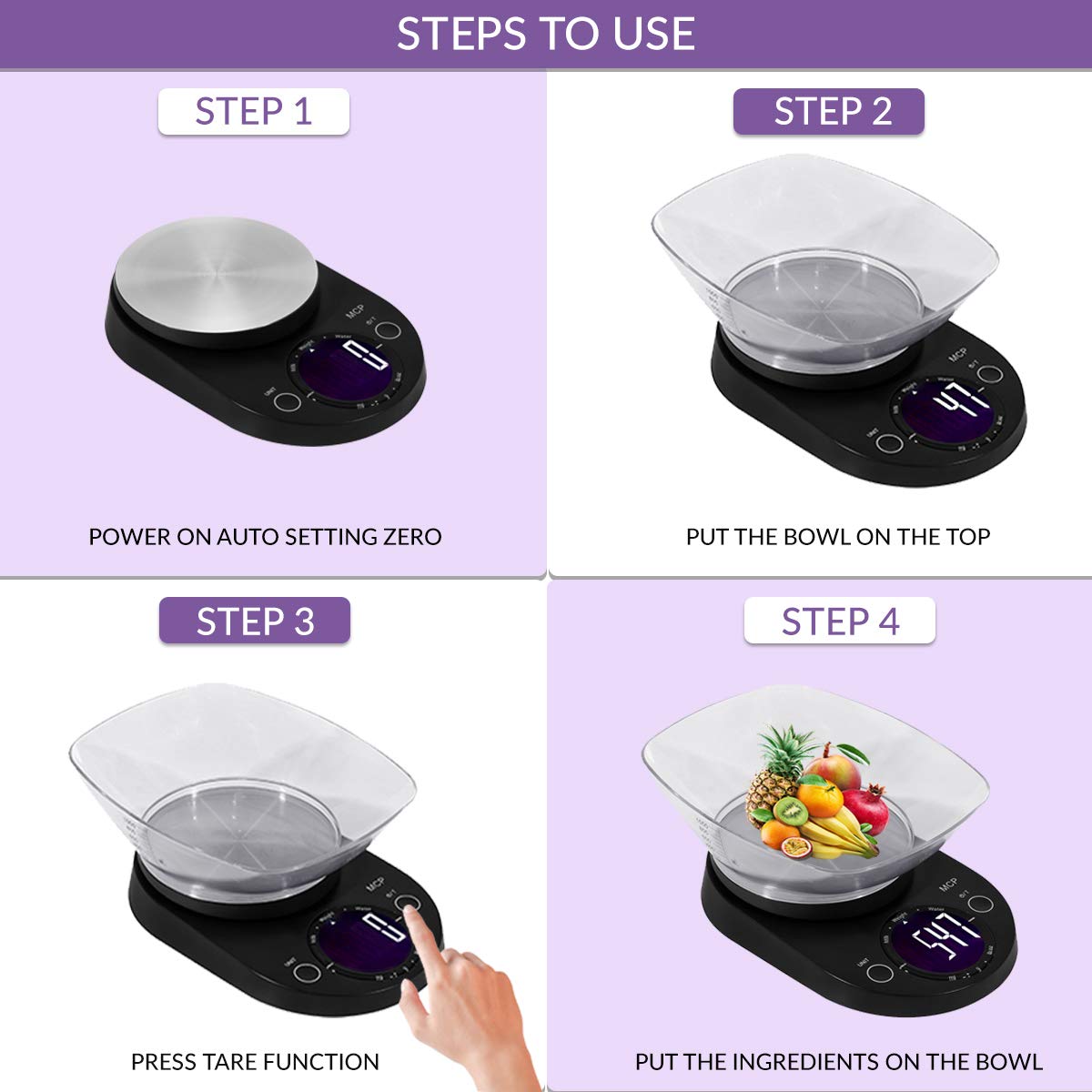 MCP Kitchen Weighing Machine Digital Stainless Steel Electronic LCD Food Weighing Scale with Free Bowl 2 61THPEGMBQL. SL1200