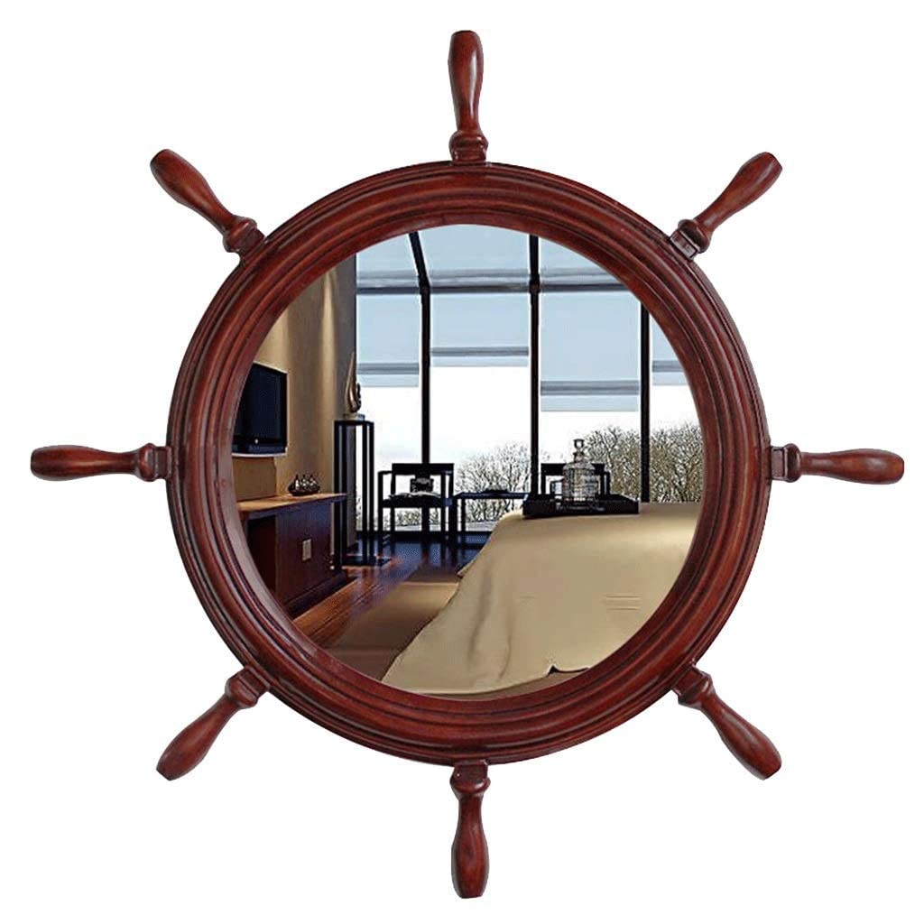 WALNUTA Wall Mirror - Hub Wall Mirror with Rubber Frame Round Wall Mirror for Entryways, Washrooms, Living Rooms