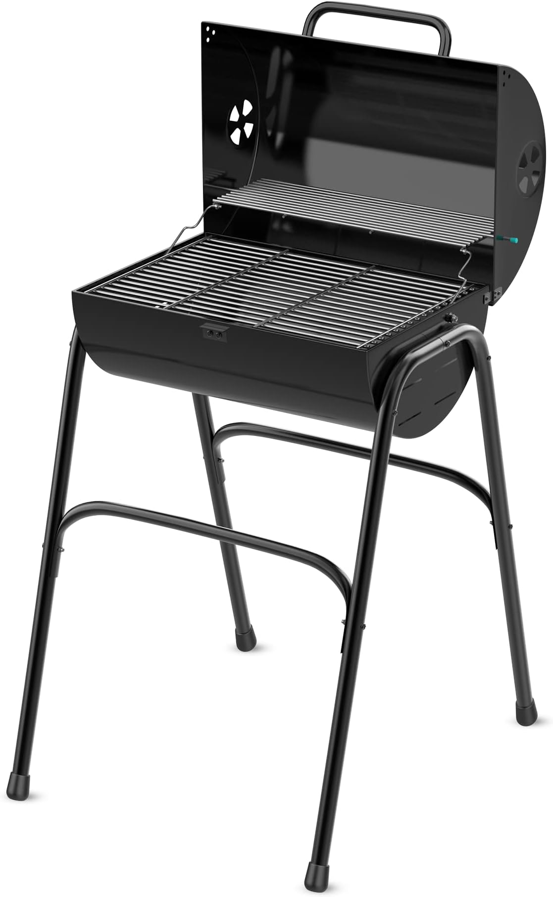 Peng Essentials Grillbeat Drum Basic BBQ Grill for Indoor & Outdoor Cooking| Traveler Compact Foldable Tandoor Charcoal Barbeque Grill Set| Free Stand, Portable, Easy Assembly- (Black)