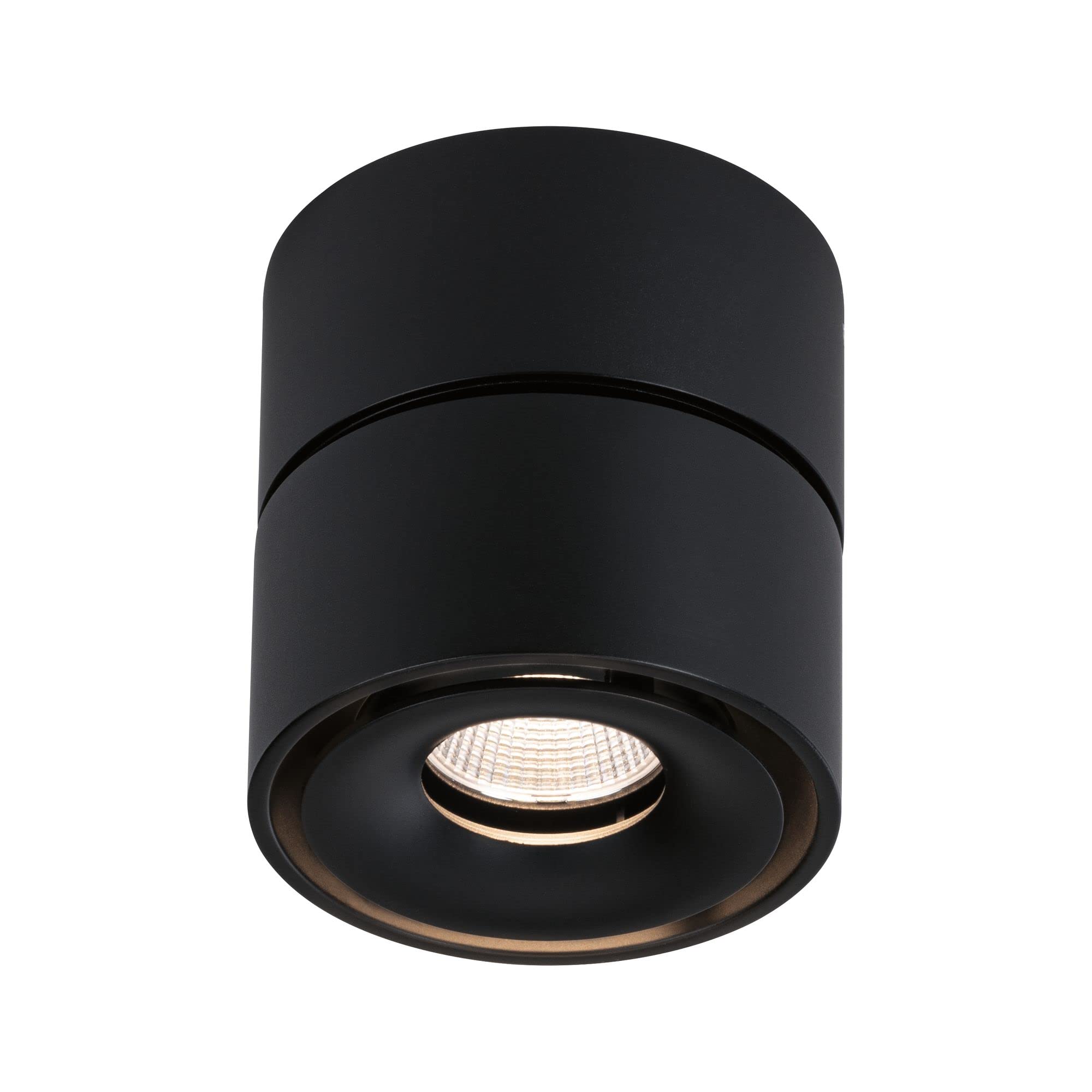 Paulmann 93371 LED Einbauleuchte Deckenleuchte Spircle 78mm incl. 1x8,0 W Warmweiß Schwarz matt Aufbauleuchte Aluminium Deckenleuchte 3000 K